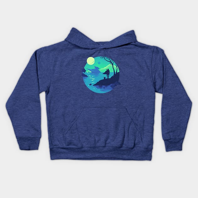 Galaxy Friendship in Green Kids Hoodie by Anniko_story